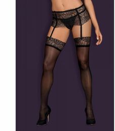 Чулки Obsessive Chiccanta stockings black S/M