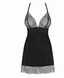 Cорочка Obsessive Chiccanta chemise & thong black S/M