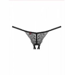 Трусики Obsessive Chiccanta crotchless panties black S/M