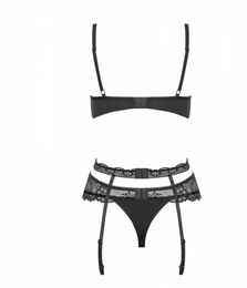 Комплект Obsessive Heartina 3 pcs set black L/XL