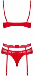 Комплект Obsessive Heartina 3 pcs set S/M S\M красный