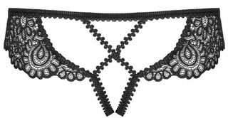 Стринги Obsessive Mixty crotchless panties black S/M