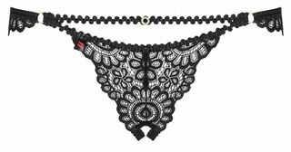 Стринги Obsessive Mixty crotchless panties black S/M