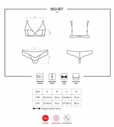 Комплект Obsessive 853-SET-2 set 2-pcs white S/M