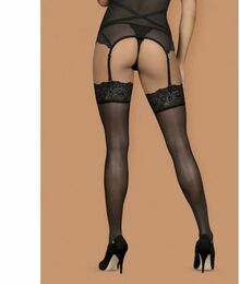 Чулки черный Obsessive Bondea stockings black S/M