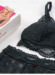 Комплект с поясом для чулок Obsessive 810-SEG-1 3 pcs set black S/M