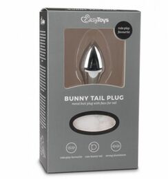 Металлическая анальная пробка с помпоном Bunny Tail Plug, S