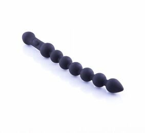 Анальные бусы двухсторонние Black Silicone