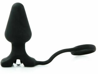 Анальная пробка с кольцом Black Silicone