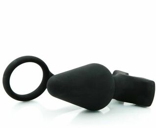 Анальная пробка с кольцом Black Silicone