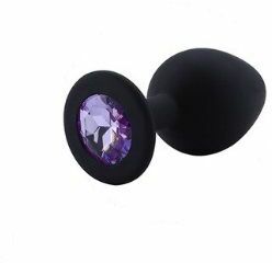 Анальная пробка Black Silicone light Violet, S