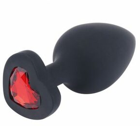 Анальная пробка Loveshop Black Silicone Herart RED, S