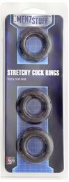 Набор колец MENZSTUFF STRETCHY COCK RINGS, SMOKE