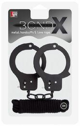 Набор BONDX METAL CUFFS & LOVE ROPE SET, BLACK