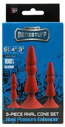 Набор анальных плагов MENZSTUFF 3-PIECE ANAL CONE SET RED