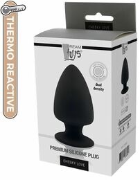 Термоактивная анальная пробка PREMIUM SILICONE PLUG M BLACK