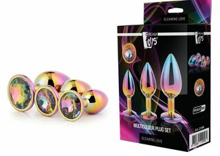 DT21784 Набор радужных анальных пробок GLEAMING LOVE MULTICOLOUR PLUG SET