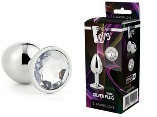 DT21785 Анальная пробка с камнем GLEAMING LOVE SILVER PLUG SMALL