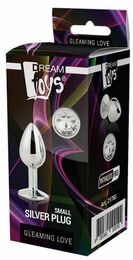 DT21787 Анальная пробка с камнем GLEAMING LOVE SILVER PLUG LARGE