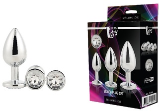 Набор анальных пробок Dream Toys GLEAMING LOVE SILVER PLUG SET