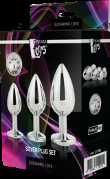 Набор анальных пробок Dream Toys GLEAMING LOVE SILVER PLUG SET