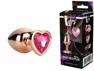 DT21789 Анальная пробка с сердцем GLEAMING LOVE ROSE GOLD PLUG SMALL