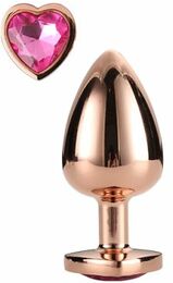 DT21789 Анальная пробка с сердцем GLEAMING LOVE ROSE GOLD PLUG SMALL