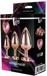 DT21792 Набор анальных пробок GLEAMING LOVE ROSE GOLD PLUG SET