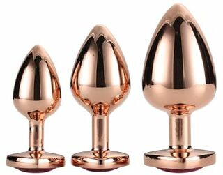 DT21792 Набор анальных пробок GLEAMING LOVE ROSE GOLD PLUG SET