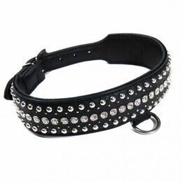 Ошейник Leather Crystal Diamonds, Black