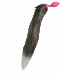 F61289 Анальная пробка Silicone с хвостом Енот, Raccoon Tail S