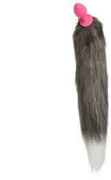 F61289 Анальная пробка Silicone с хвостом Енот, Raccoon Tail S