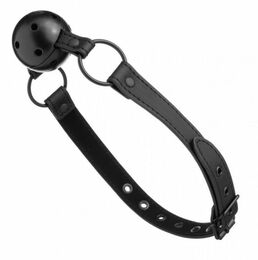 F61406 Кляп из экокожи Loveshop BREATHABLE BALL GAG BLACK