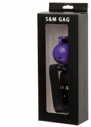 F61409 Кляп из экокожи Loveshop Latex BREATHABLE BALL GAG PURPLE