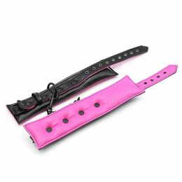 F61413 Оковы мягкие Luxury Fetish WRIST CUFF Black&Pink