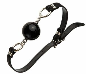 F61432 Кляп из силикона на цепочке Loveshop Latex BREATHABLE BALL GAG BLACK