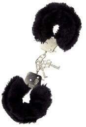 Наручники METAL HANDCUFF WITH PLUSH, BLACK