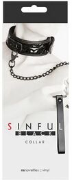 Ошейник с поводком SINFUL BLACK COLLAR