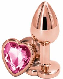 Анальная пробка REAR ASSETS ROSE GOLD HEART PINK, S