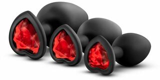 Набор анальных пробок LUXE BLING PLUGS TRAINING KIT RED GEMS