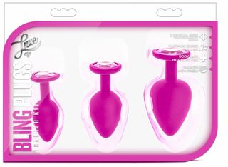 Набор анальных пробок LUXE BLING PLUGS TRAINING KIT PINK