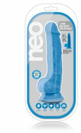 Фаллоимитатор с двойной плотностью NEO 7.5INCH COCK W. BALLS BLUE