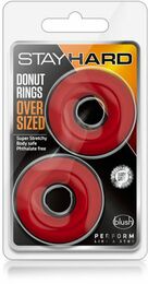 Набор эрекционных колец STAY HARD DONUT RINGS OVERSIZED RED