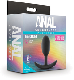 Анальная пробка со стимулирующим дизайном Blush ANAL ADVENTURES VIBRA SLIM PLUG MEDIUM