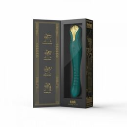 Вибромассажер с фрикциями и управлением со смартфона ZALO KING, Turquoise Green