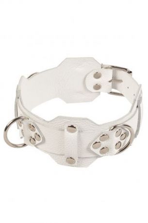 Ошейник VIP Leather Collar, White