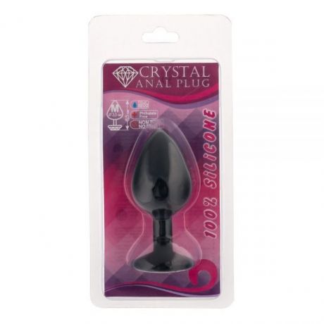 Анальная пробка, Black Silicone Amethyst, M