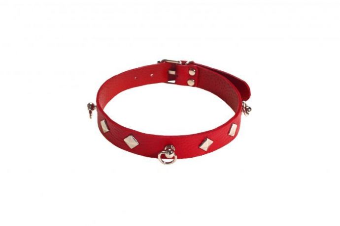 Ошейник Leather Choker, Red