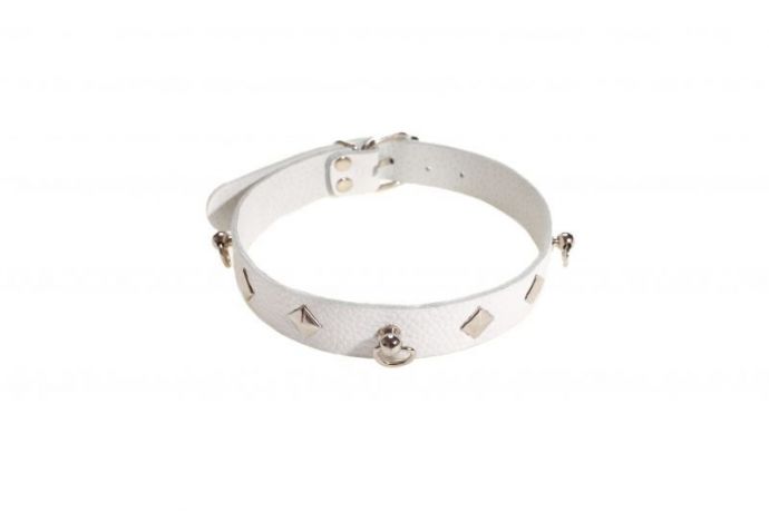 Ошейник Leather Choker, White