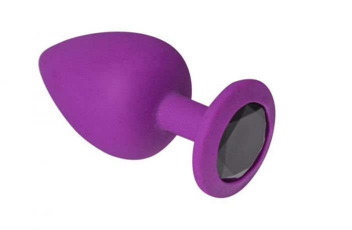 Анальная пробка, Purple Silicone Black Diamond, M